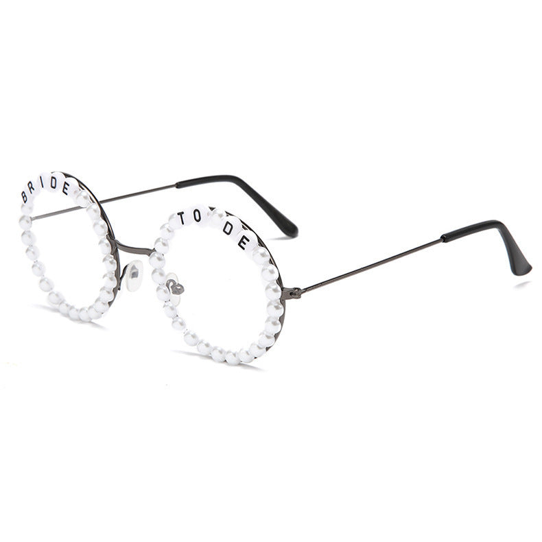 Wholesale Bridal Fashion Rhinestone Bride Peach Sunglasses